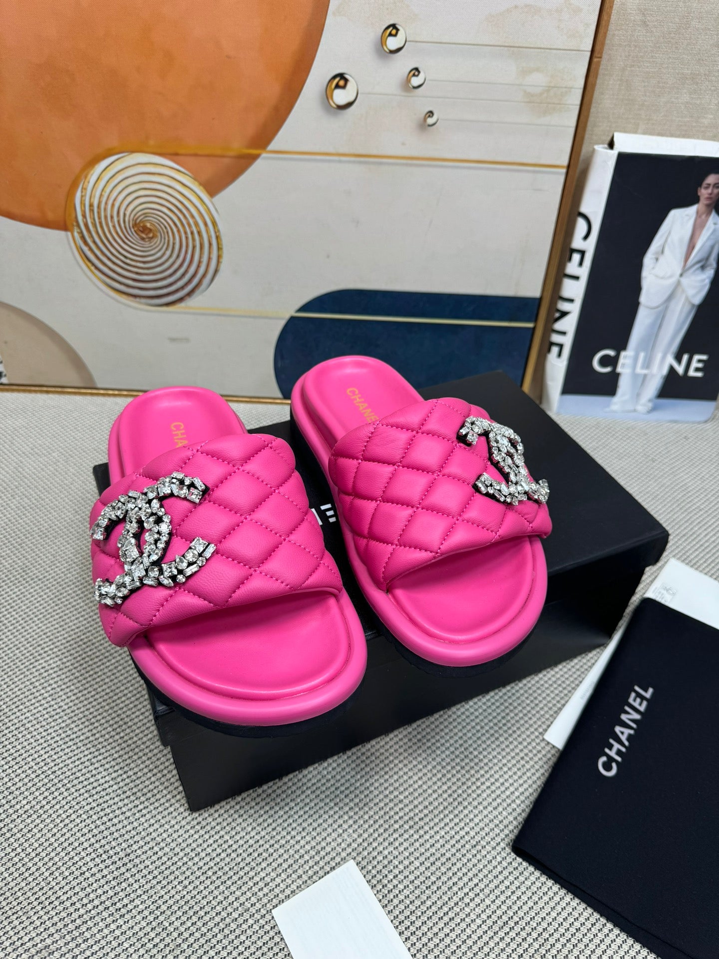 dopamine color thick-soled Velcro women's slippers 0724042705