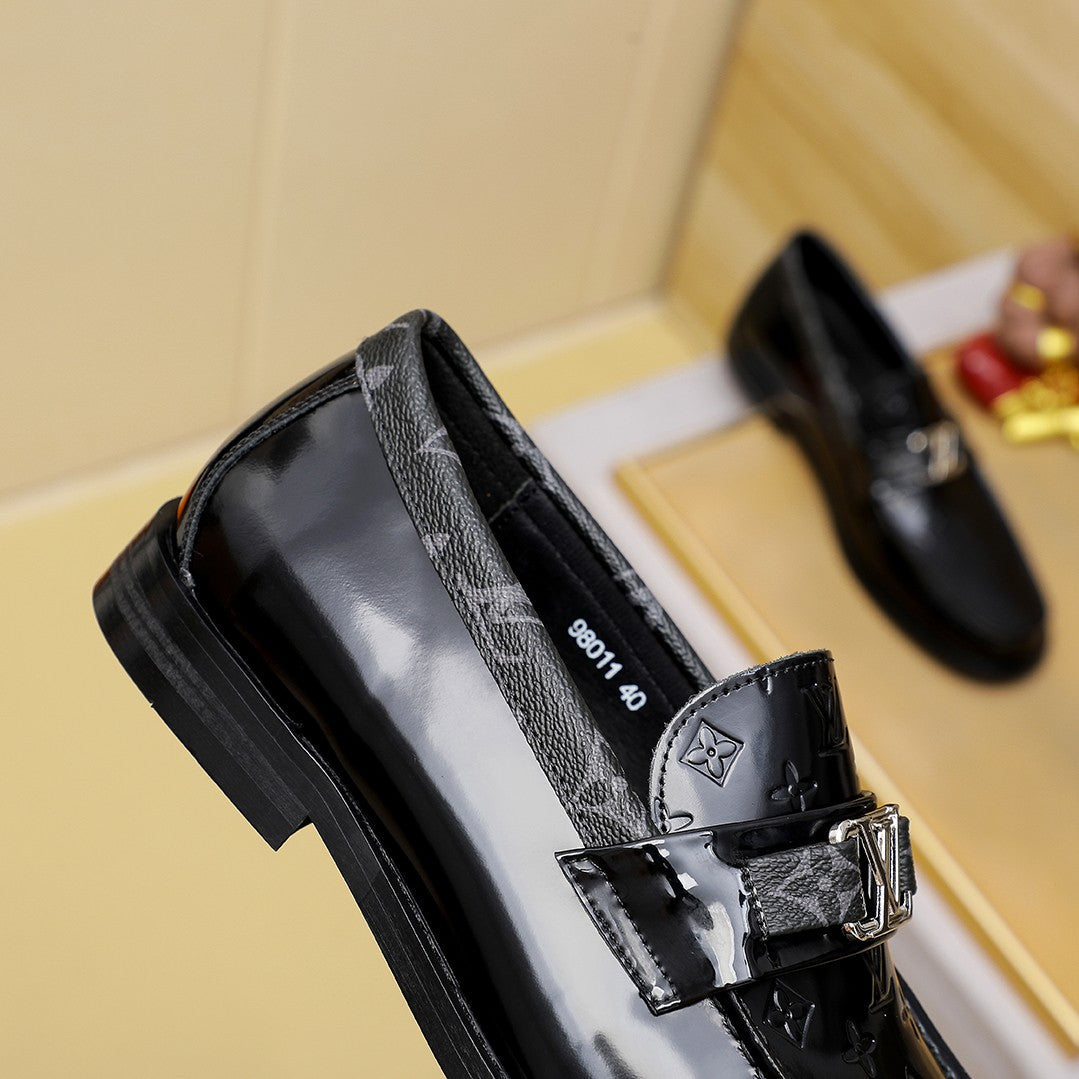 L men's fashionable patent leather printed shoes 0725031005
