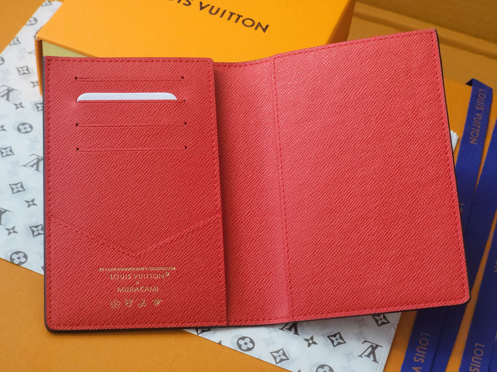L & V Stylish Cowhide Cherry Passport Card Bag  M0726051901