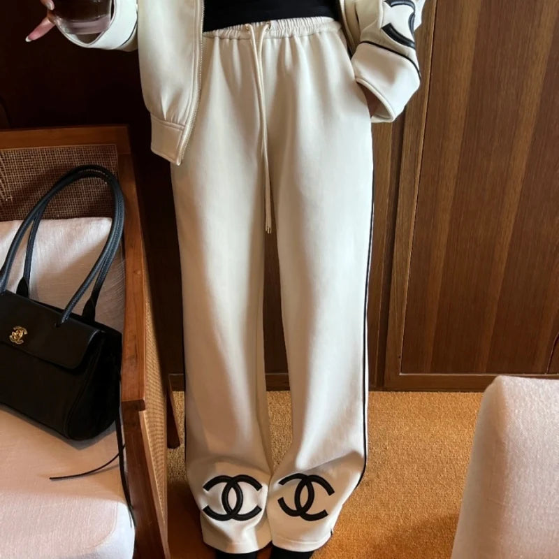 CH New Fashion Women Stand‑Collar Tracksuit Set  XC1326090420