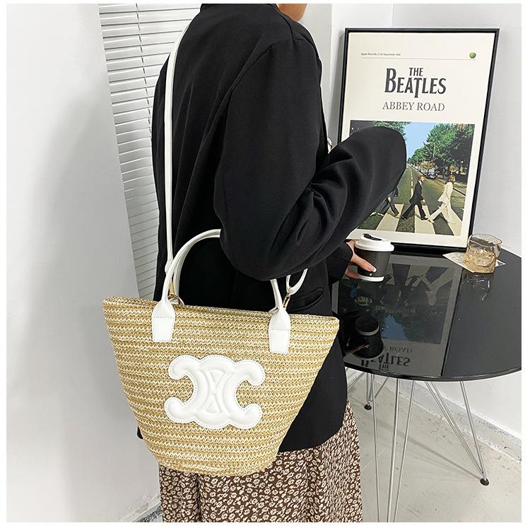 New Woven Vegetable Basket Bag Shoulder Crossbody Bag 1024041122