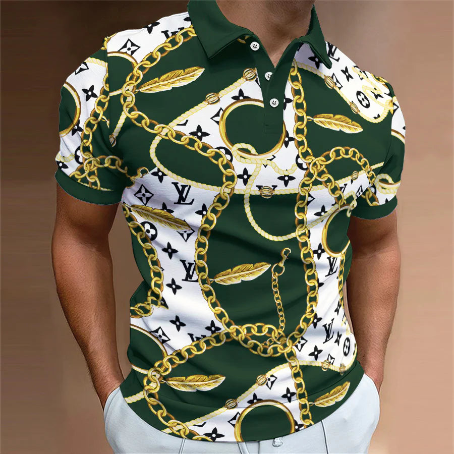 Men's Summer Fashion Printed Polo Shirts 3D1026071002