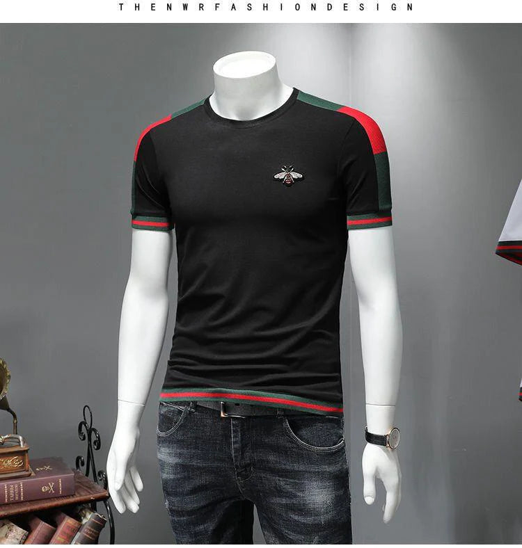 Fashion Small Bee Embroidery Short Sleeve T-shirt 1024060609