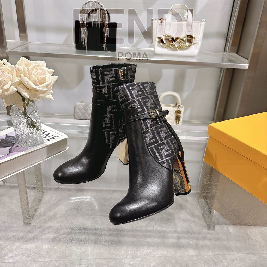 Round toe leather Delfina boots 1824111503