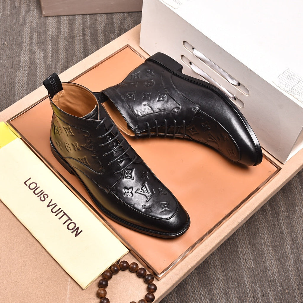L high-top printed business leather shoes 0724120515