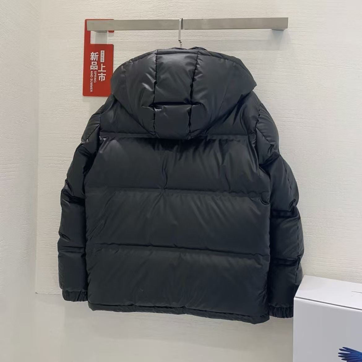 New Men's Triangle PRA Logo Hooded Puffer Jacket PD1326102617