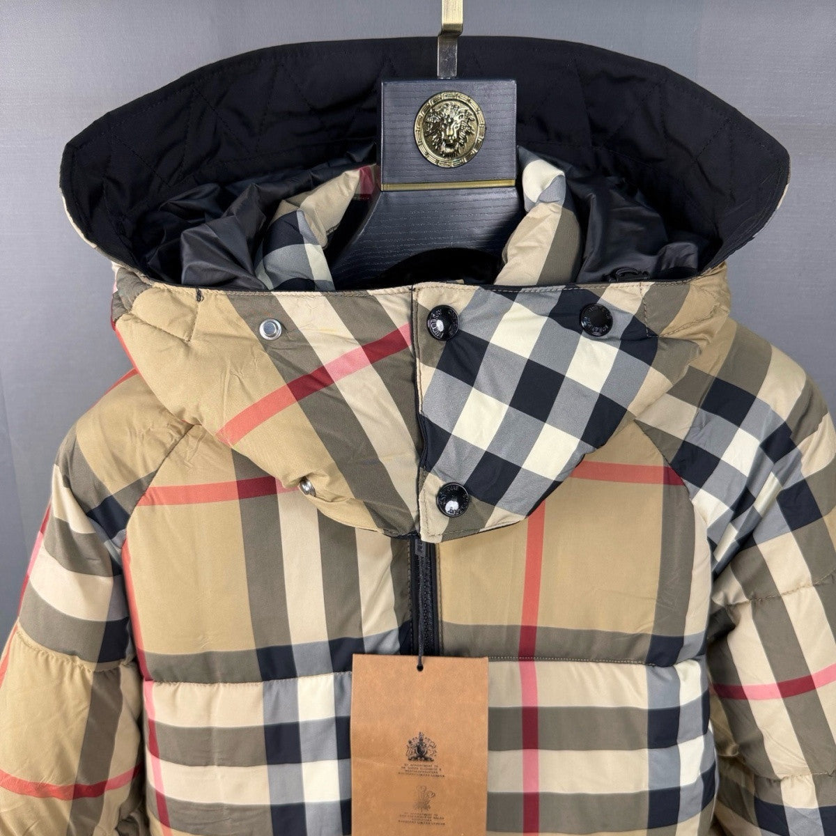 New Versatile Plaid Hooded Puffer Jacket PD1326102613