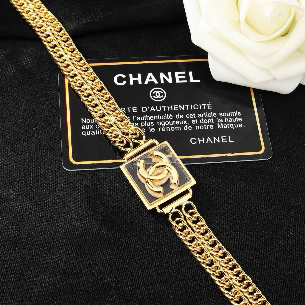 New Fashion Women's CC Square Multi-layer Gold Choker ZS1326101013