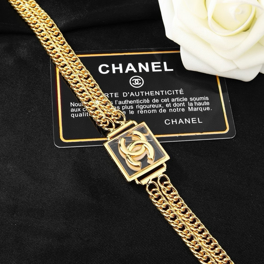 New Fashion Women's CC Square Multi-layer Gold Choker ZS1326101013