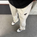 New Fashion Men's Fleece Lined Triangle Logo Flared Casual Pants PD1326102118