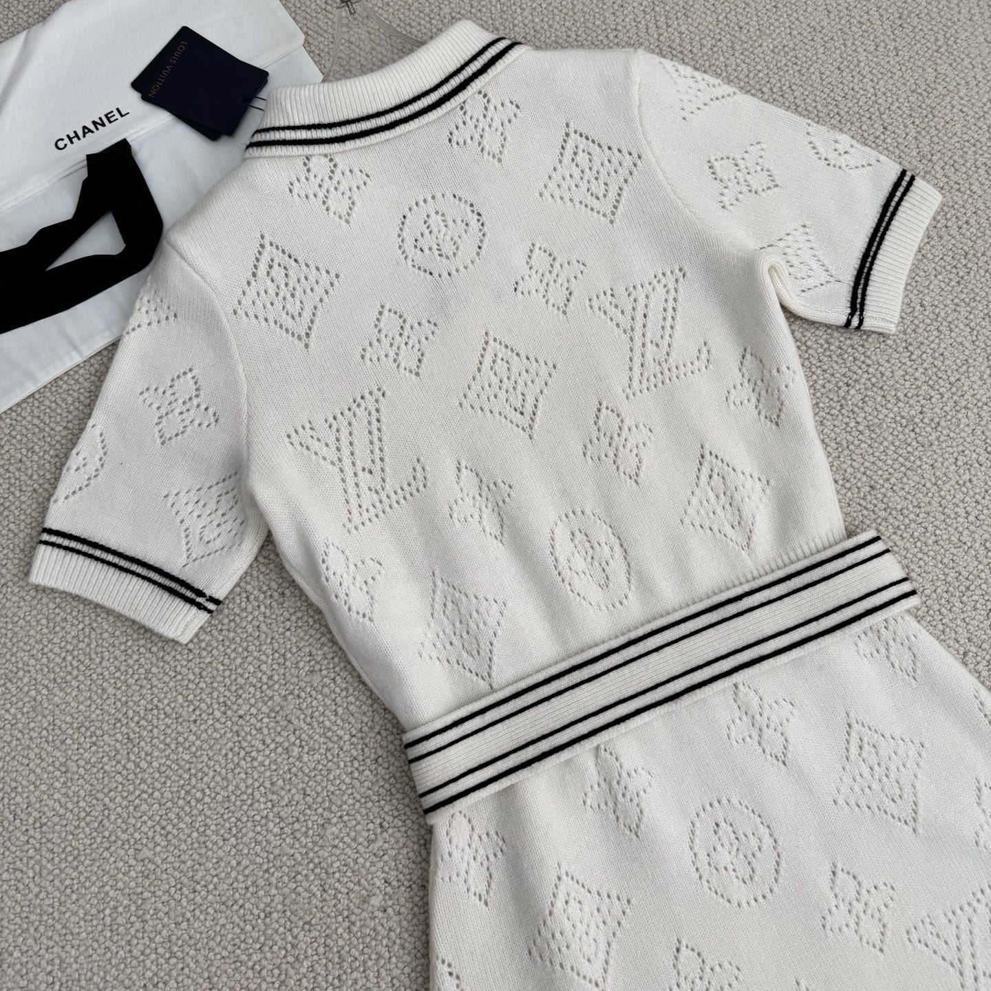 New Hollow Out Polo Neck Knit Dresses 1025051910