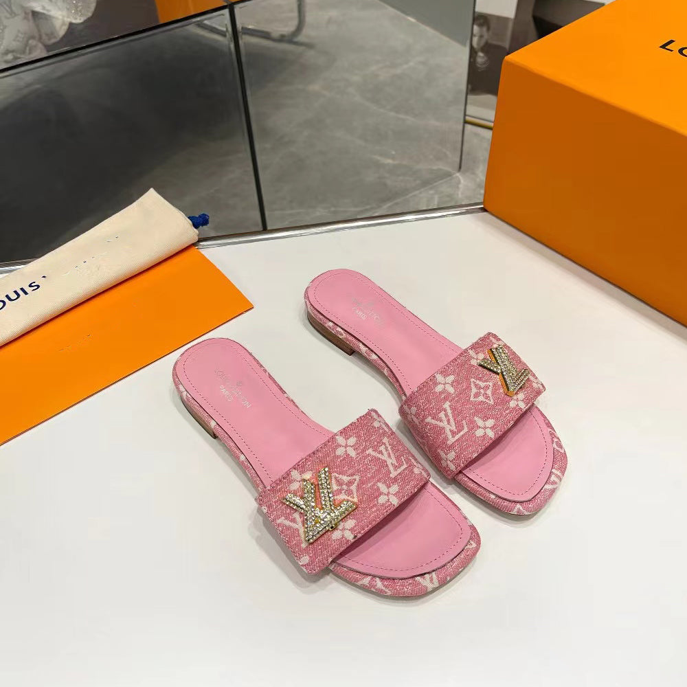 pink printed slippers 03213