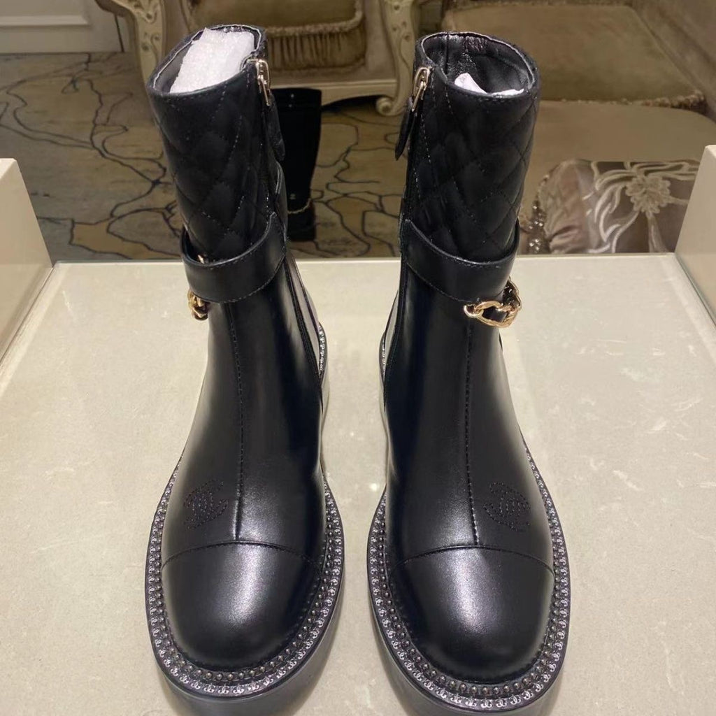 rhombus metal chain boots 1824092702