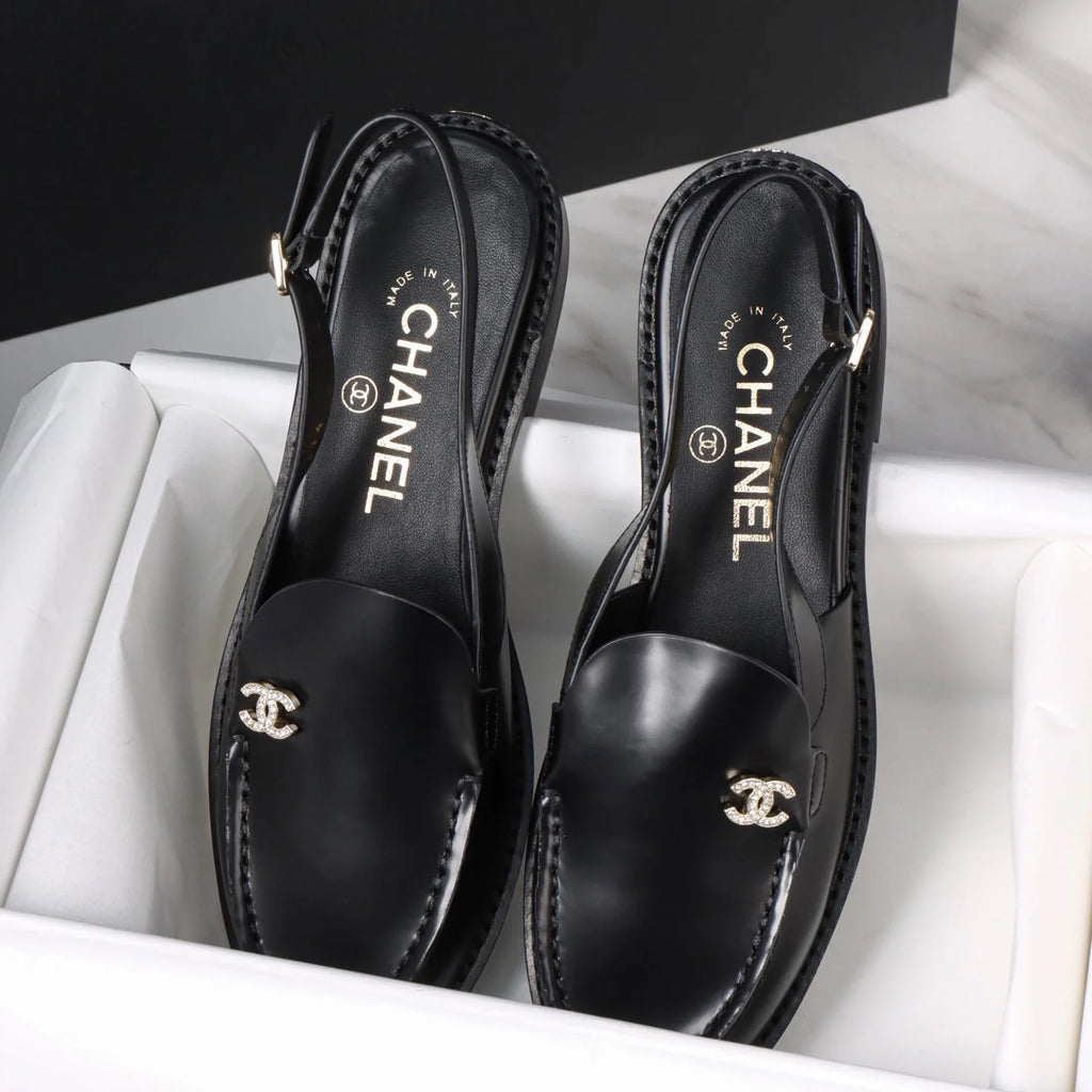 Women's Black Slingback Loafers