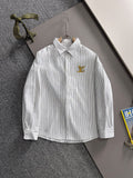 V Spring/Summer White Vertical Stripes Shirt 0726052715