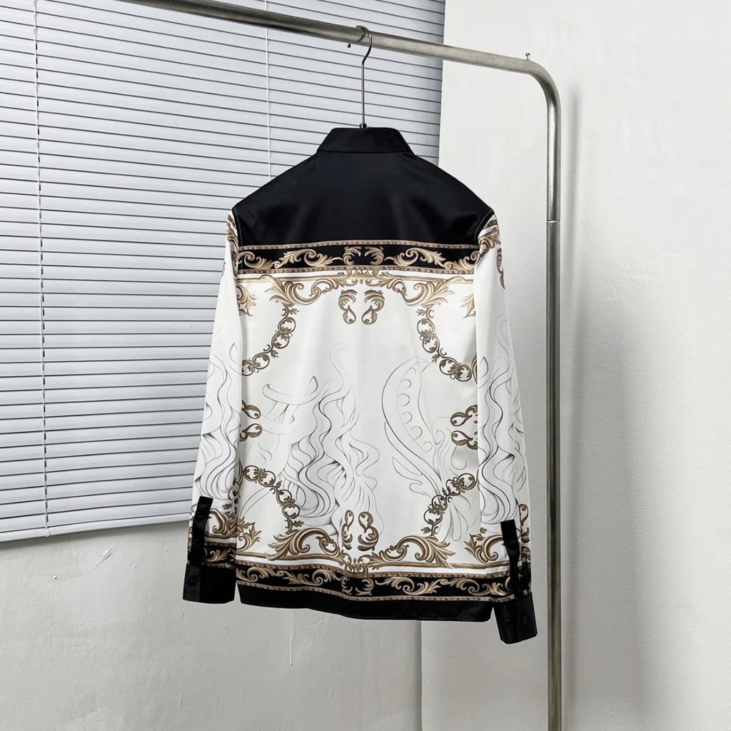 Baroque-style floral print shirt 1426012201