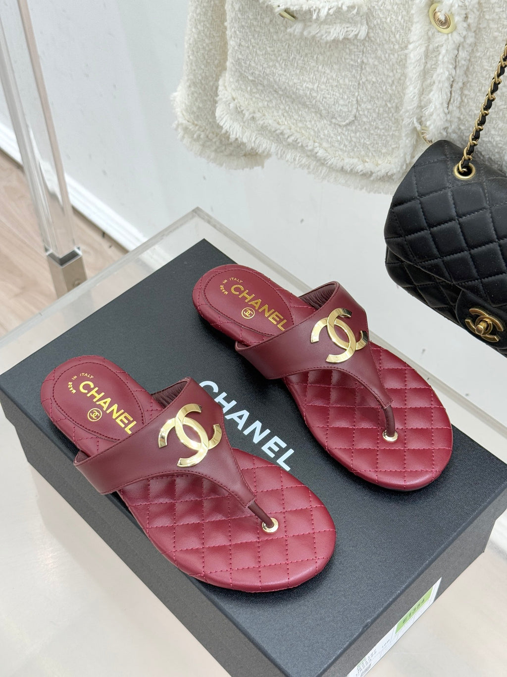 26SS New Women's Diamond Pattern Flip-Flops 0726031003
