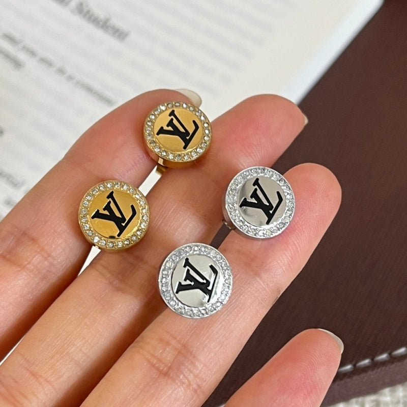 Luxury Round Rhinestone Stud Earrings XZ1326092805