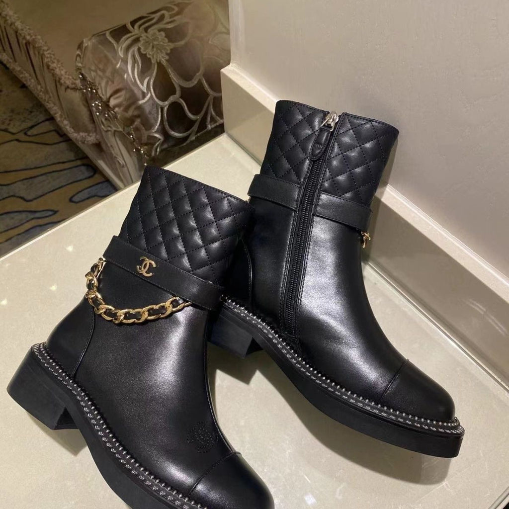 rhombus metal chain boots 1824092702
