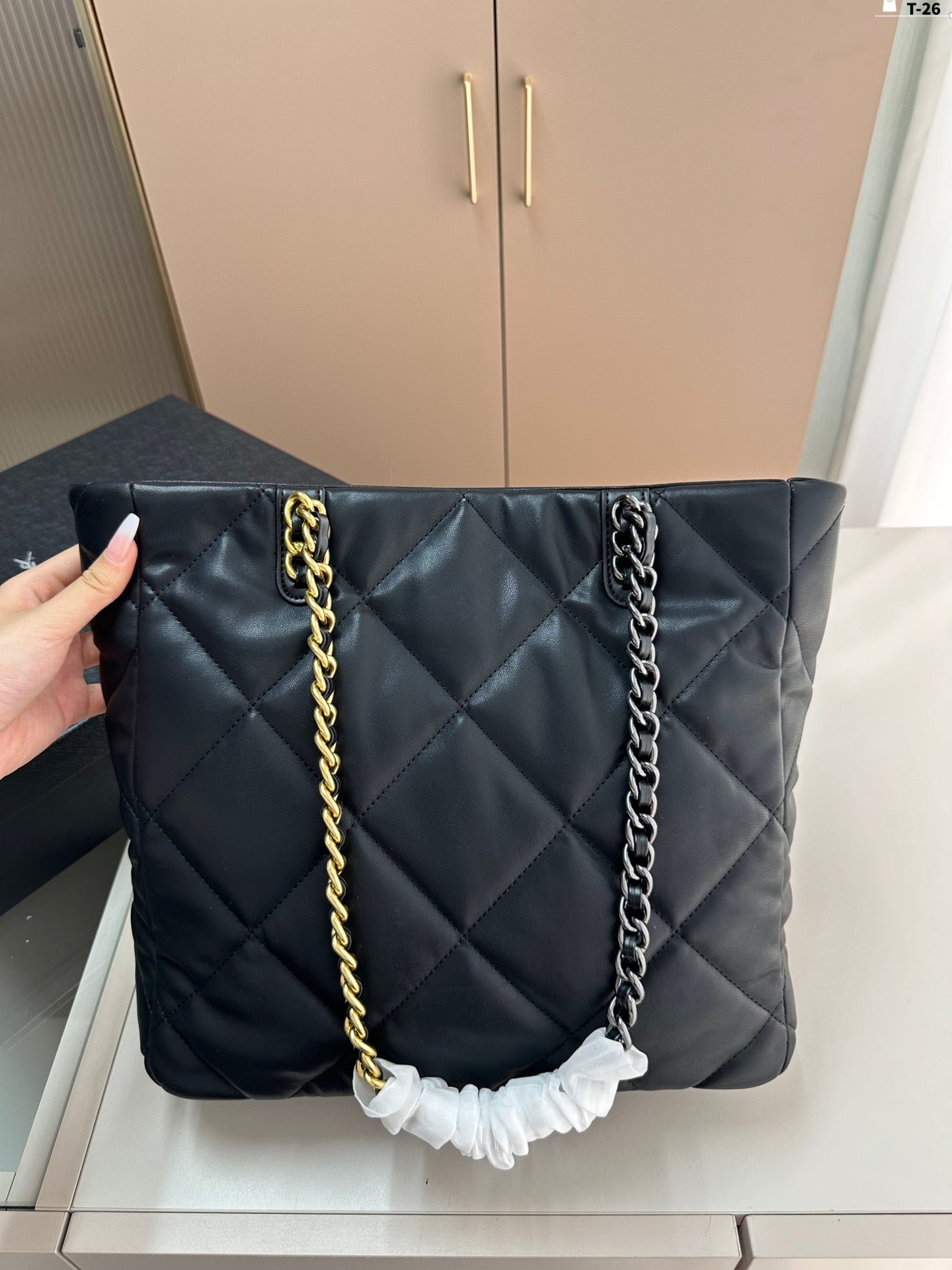 Y fashion rhombus chain tote bag 0724061208