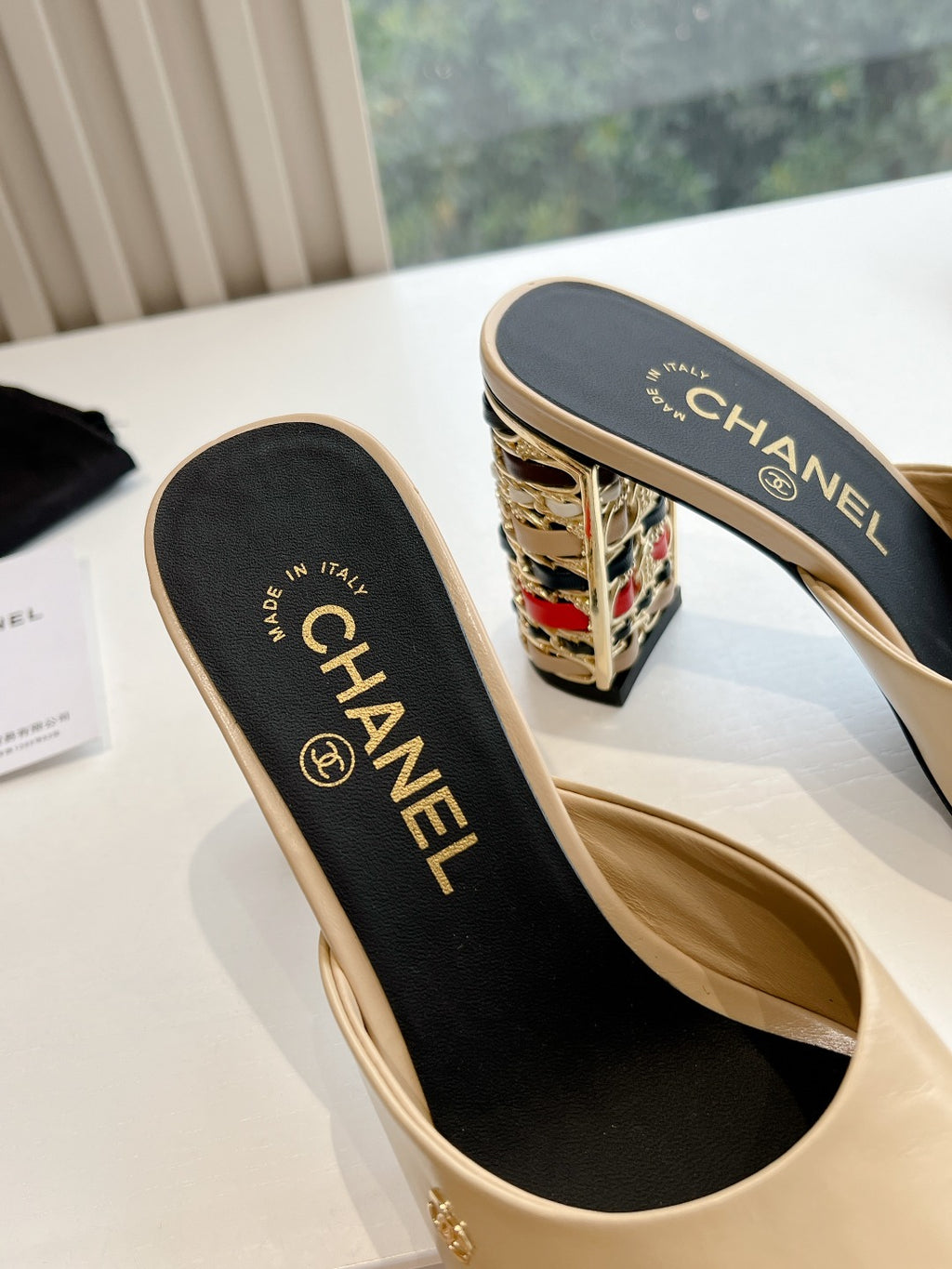Chane1 top fashion classic high heel slippers 0724030821