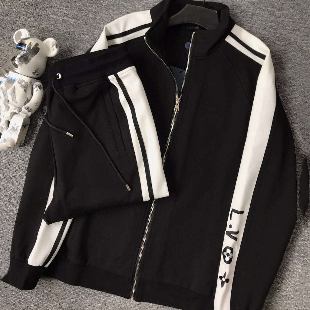 New men's black and white stitching pattern all-match fashion casual suit