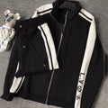 New men's black and white stitching pattern all-match fashion casual suit