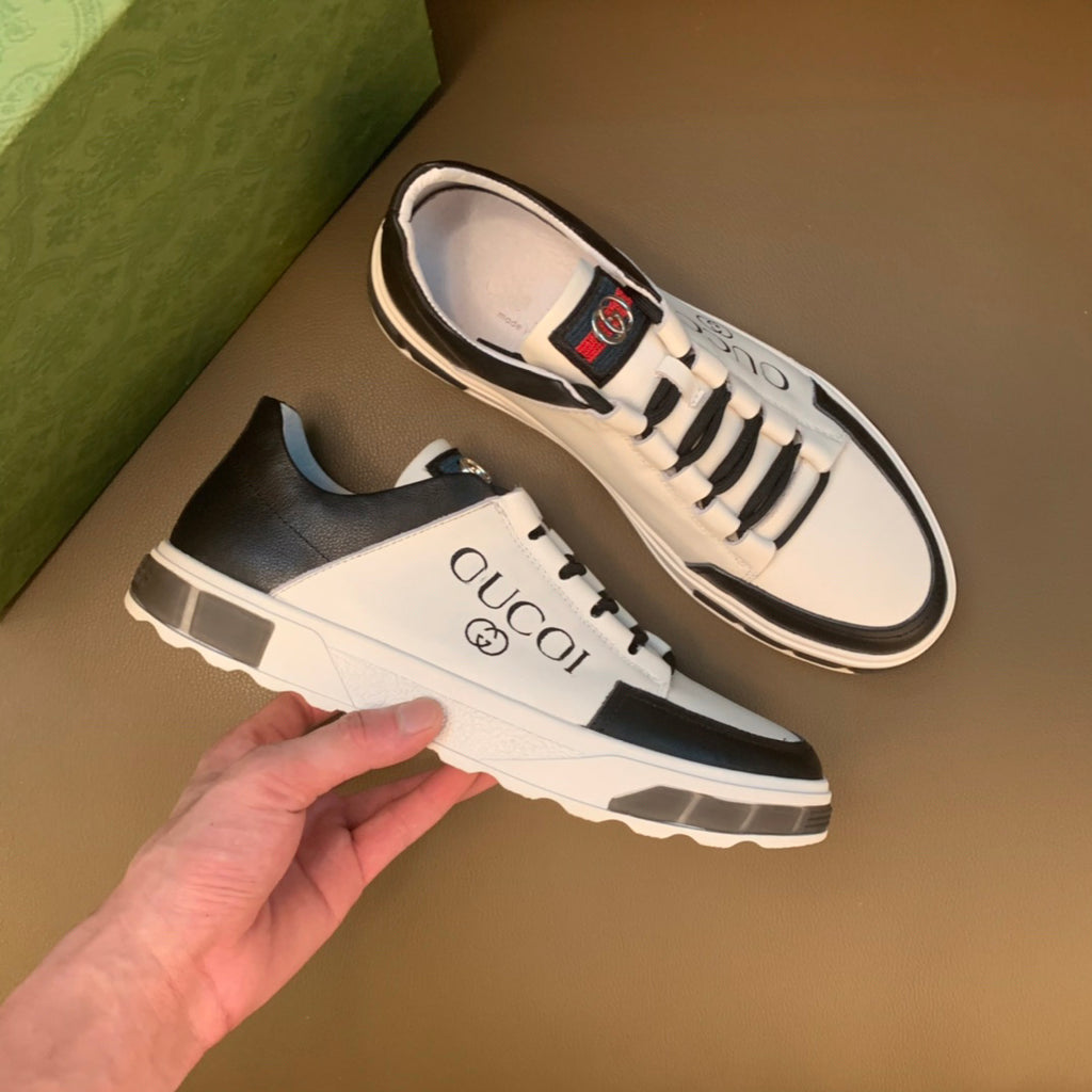 men's leather rubber sole casual shoes