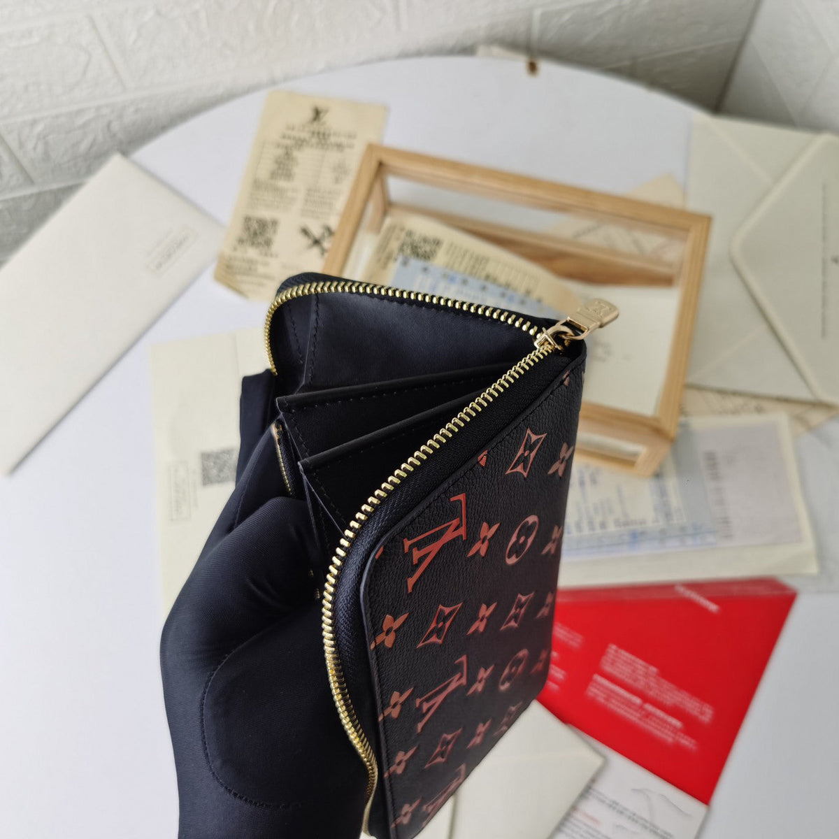 Silk screen multicolored small wallet Z XC16051005