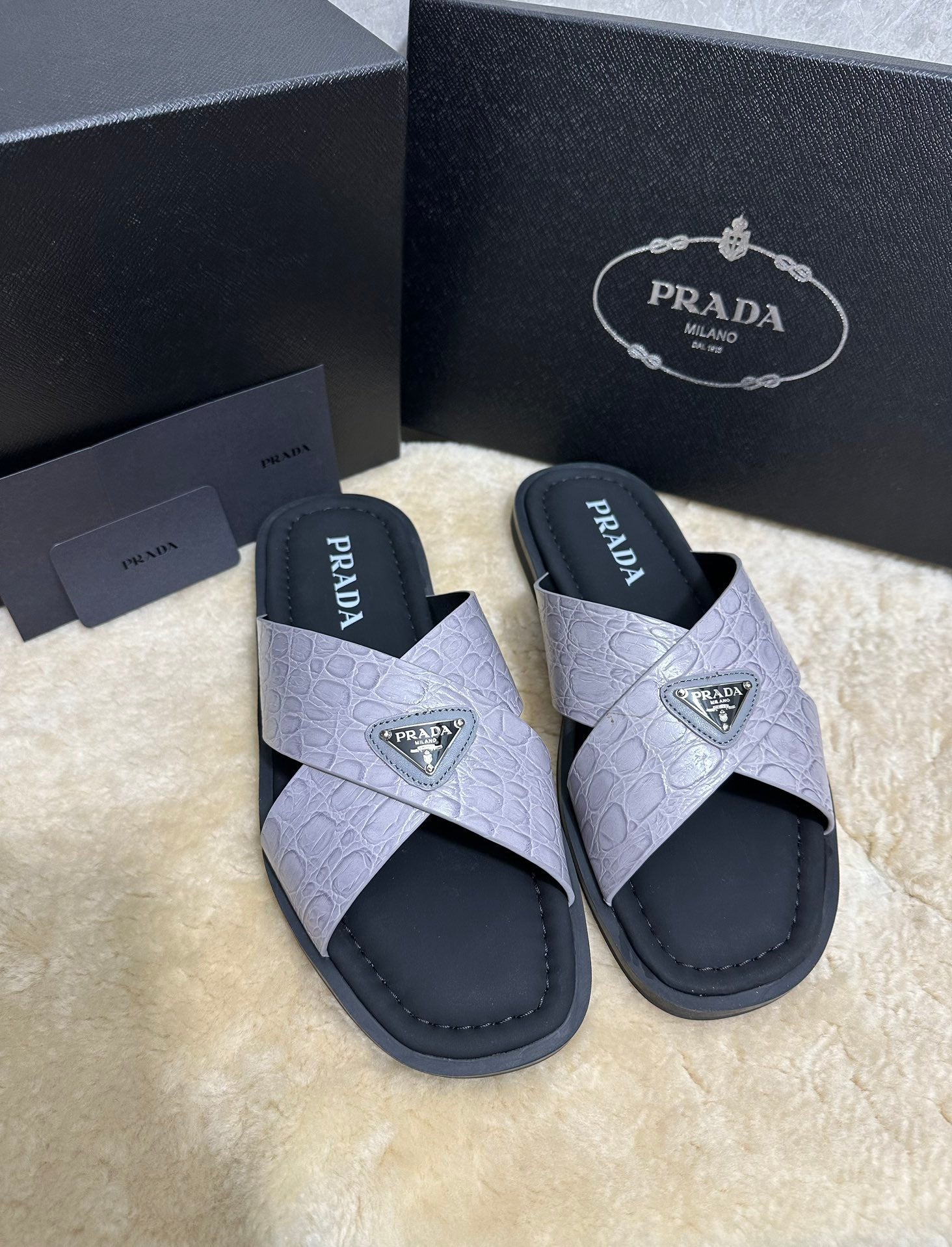 Pr Men's Crocodile Leather Slippers 0726042102