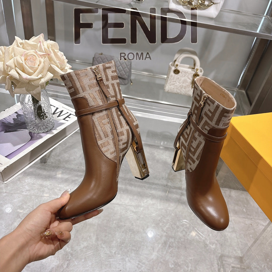 Round toe leather Delfina boots 1824111503