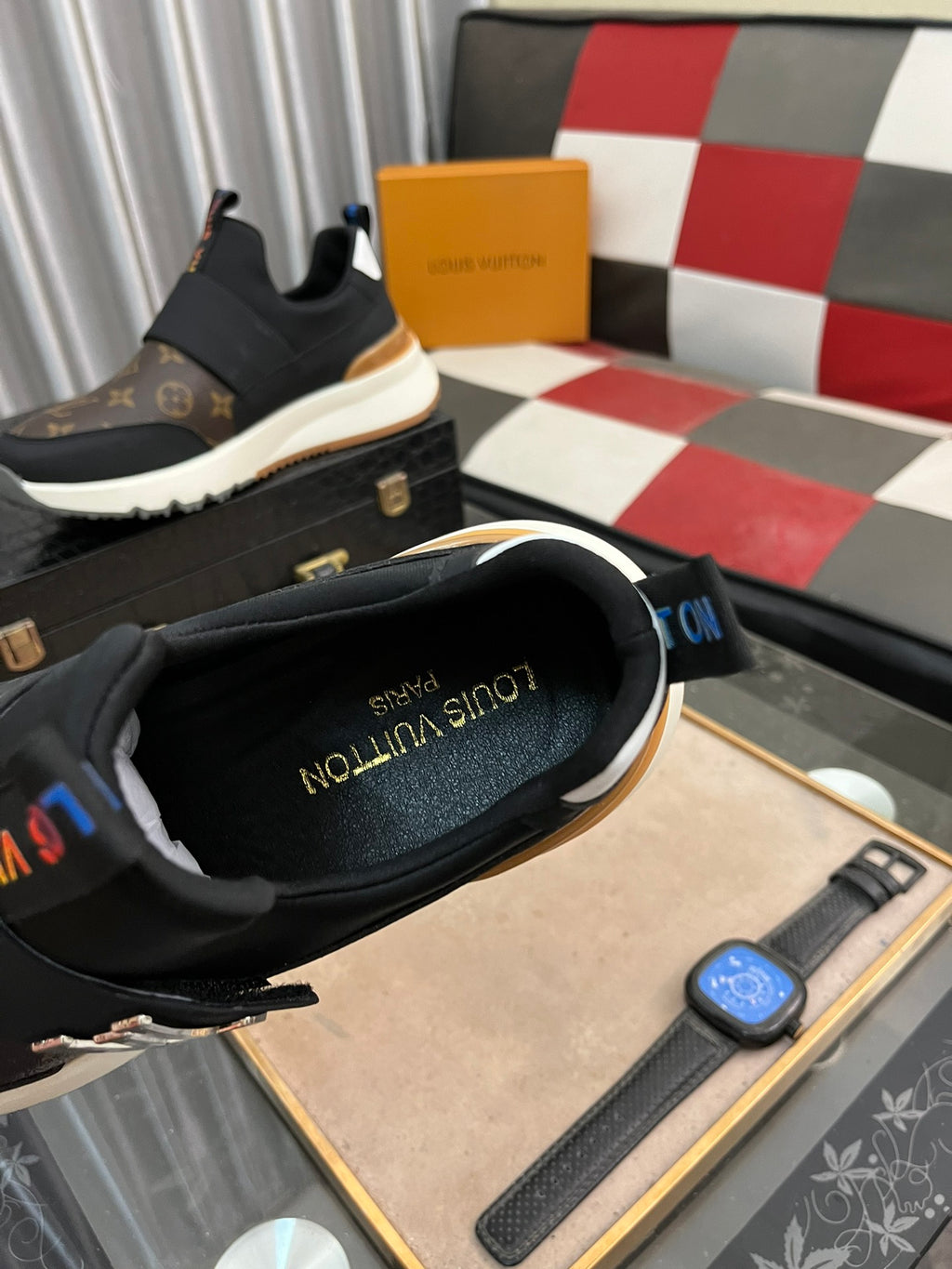 L fashion print rubber sole sneakers 0724120902