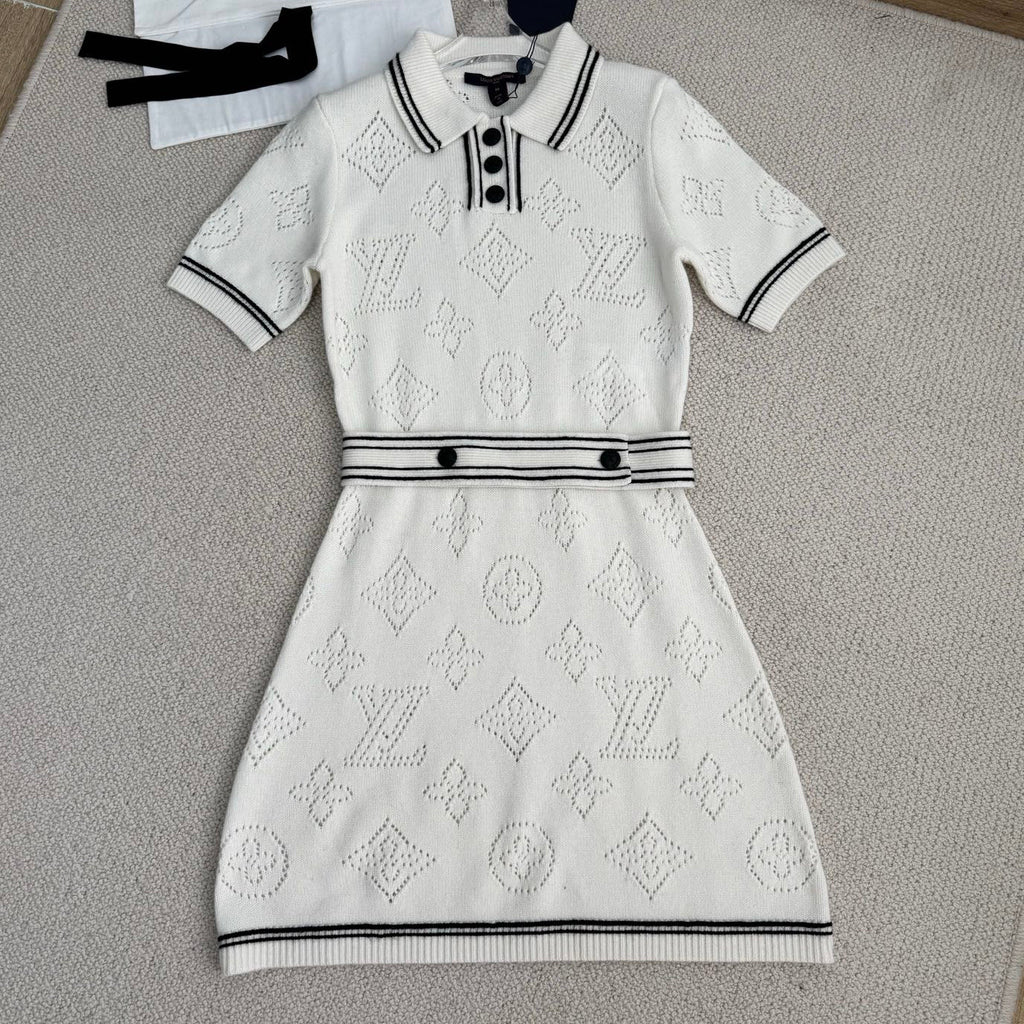New Hollow Out Polo Neck Knit Dresses 1025051910