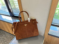 P waxed leather large capacity tote 0724082903