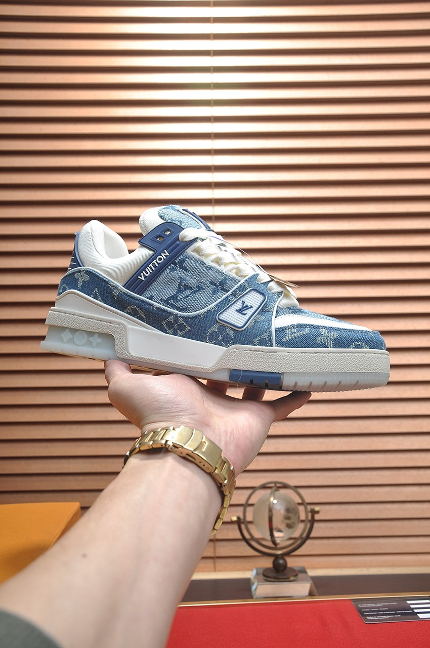 L trainer fashion denim print sneakers 0725032704