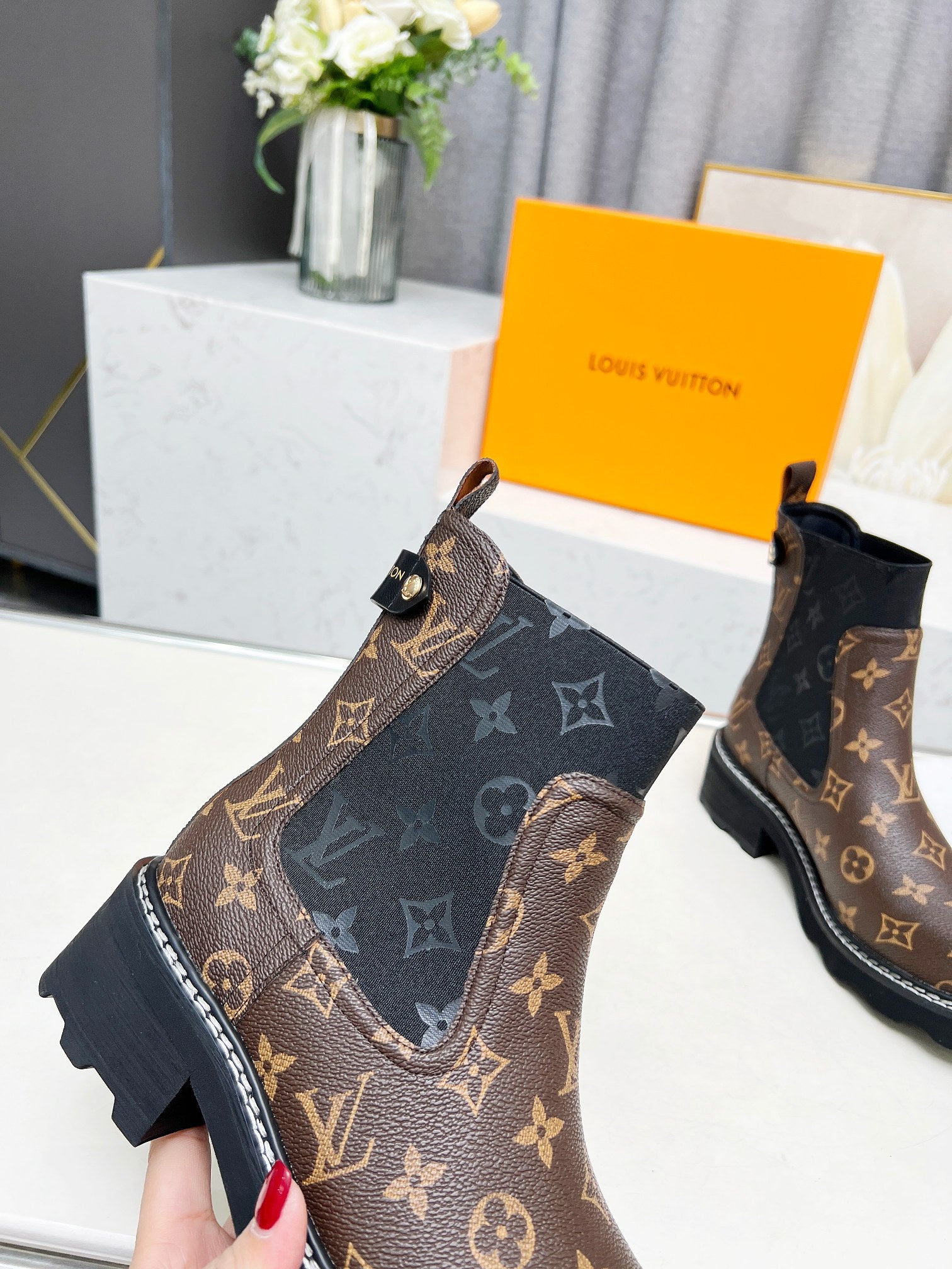L classic printed women's boots 0725091602