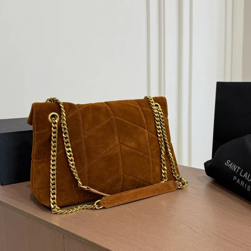 New Fashion Women's Quilted Suede Chain Shoulder Bag CWT1326090713