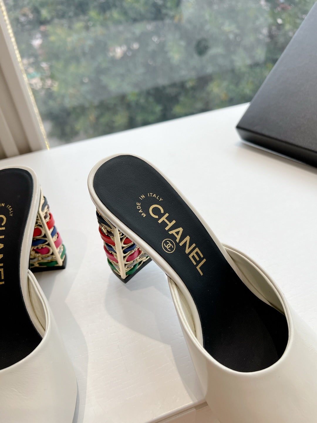 Chane1 top fashion classic high heel slippers 0724030821