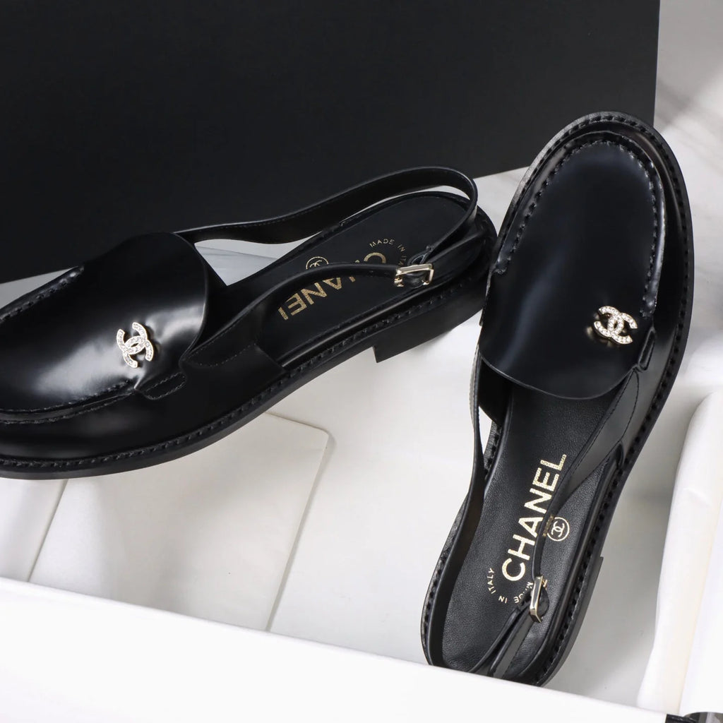 Women's Black Slingback Loafers