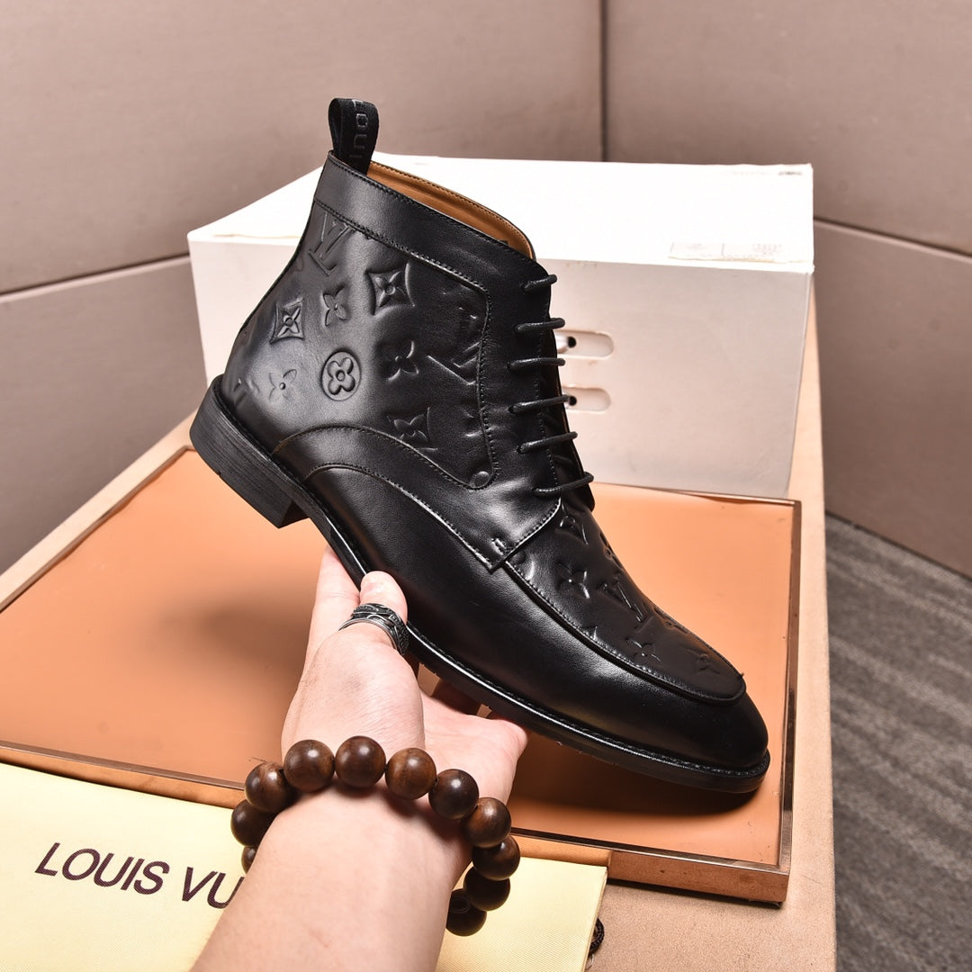 L high-top printed business leather shoes 0724120515
