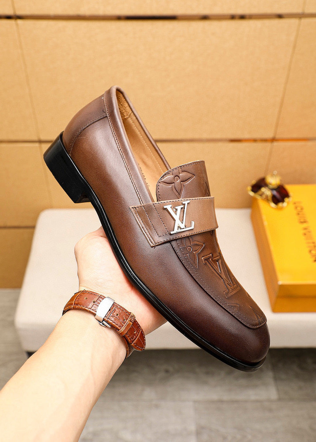 L Fashion 25ss printed leather shoes 0725060616