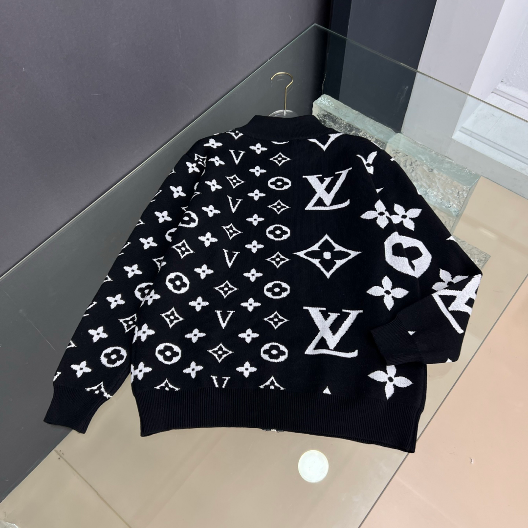 New Fashion Unisex All Over Jacquard Zip Knit Cardigan XC1326102016