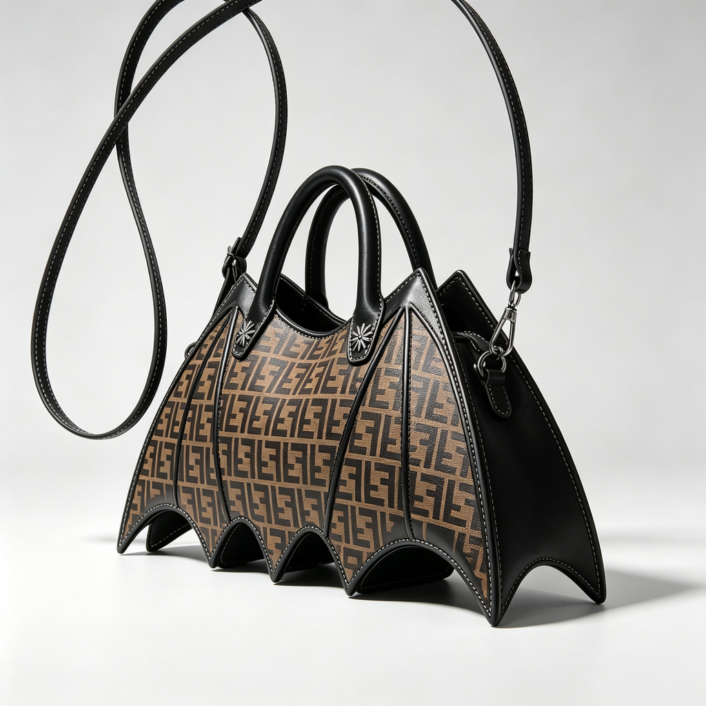 New Stylish Leather FF Bat Handbag 3D1326091735