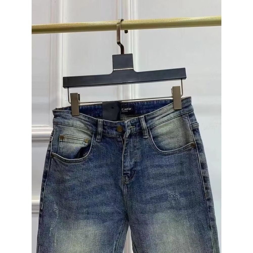 New Fashion Men's Vintage Embroidered Logo Straight Leg Jeans PD1326102202