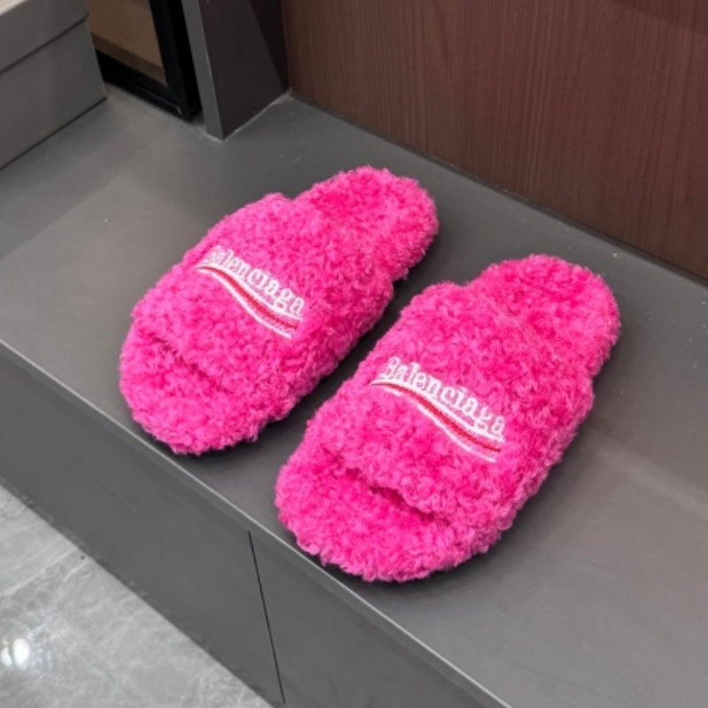 New Fashion Teddy Fur Couple Plush Slippers PF1326092101