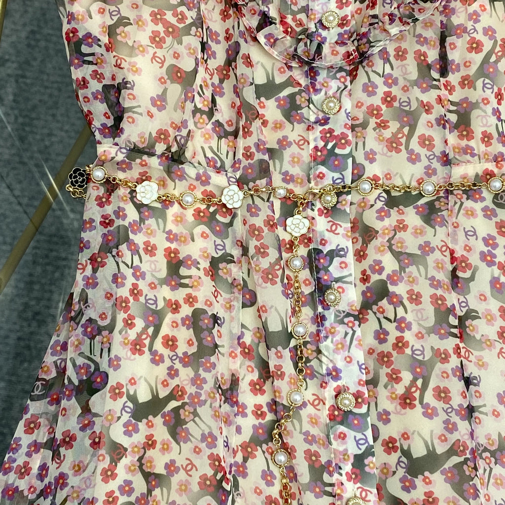 New fashion holiday style floral slim dresses for women 1025041705