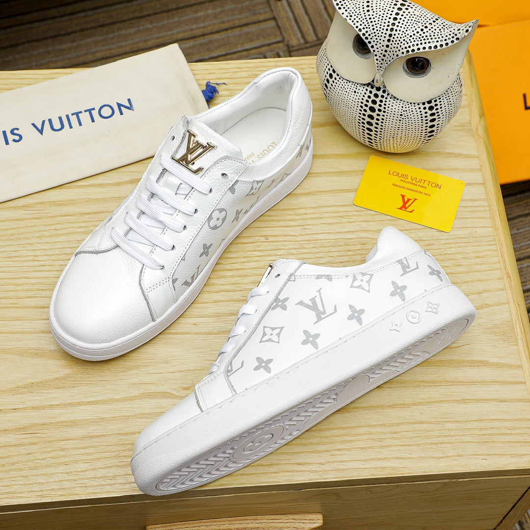 L classic monogram leather flat sneakers 0724122410
