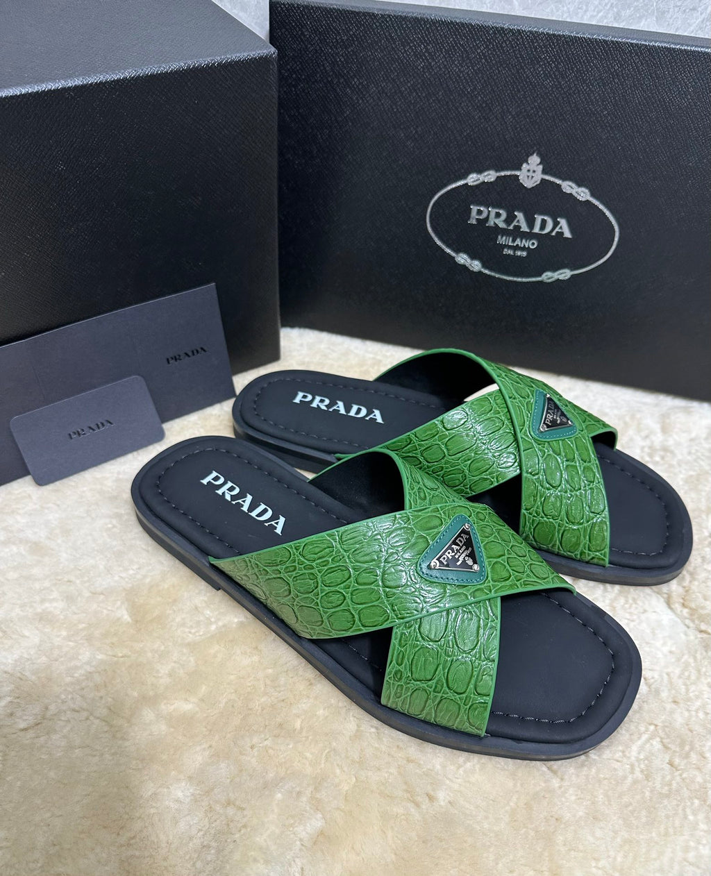 Pr Men's Crocodile Leather Slippers 0726042102