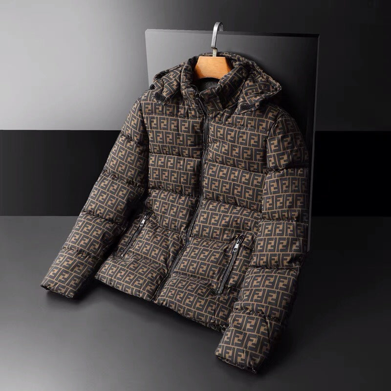F All-Over Printed Thickened Warm down Cotton Jacket XC0823103003