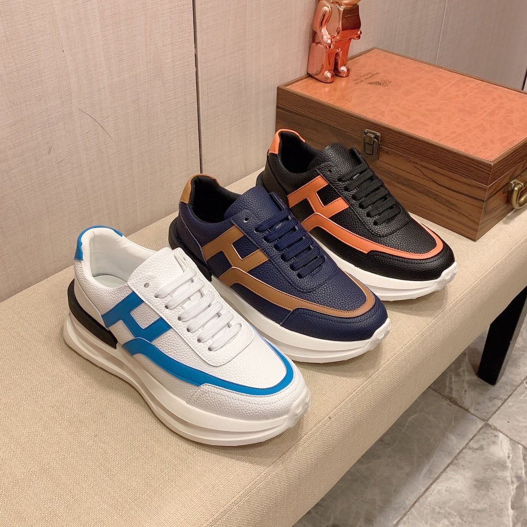 H fashion printed rubber sole sneakers 0724072303